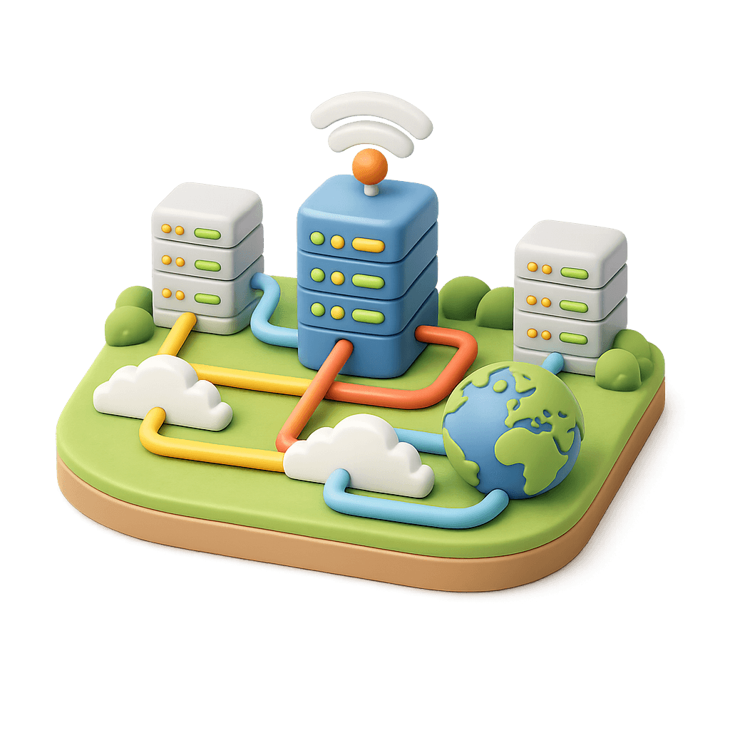 3D network traffic map icon