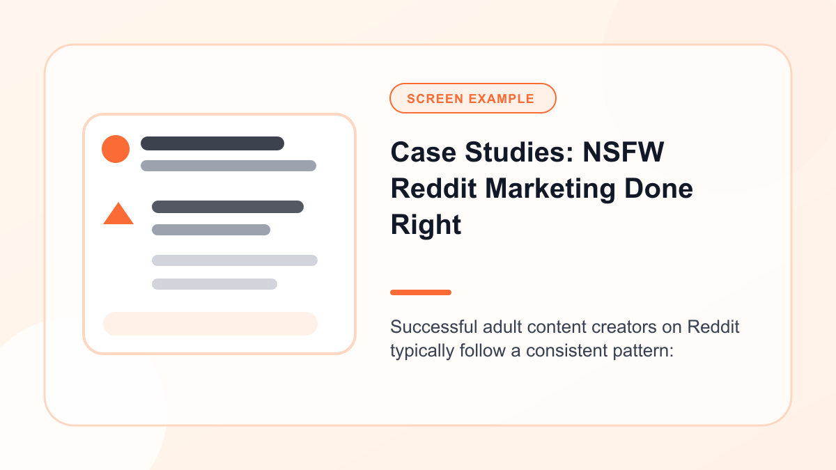 Mock Reddit screen showing case Studies: NSFW Reddit Marketing Done Right