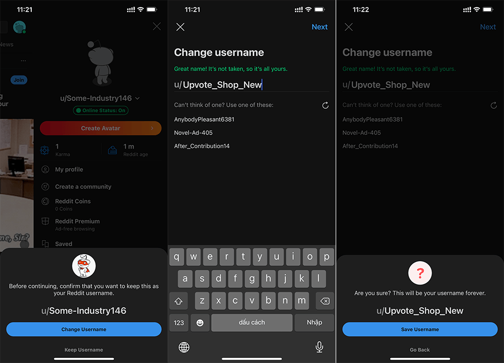 change reddit username on phone